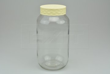 Skleněná nádoba s plastovým víkem (1500ml) - Žluté víko