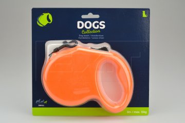 Svinovací vodítko DOGS 3m (max15kg) - Oranžové