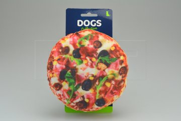 Plyšová hračka pro psy s pískátkem DOGS (14cm) - Pizza