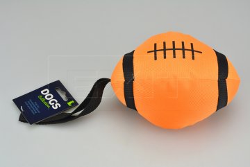 Ragby míč pro psy s pískátkem DOGS (18cm) - Oranžový