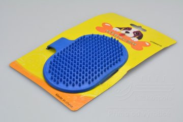 Silikonový kartáč na vyčesávání zvířecí srsti - Modrý (12,5cm)