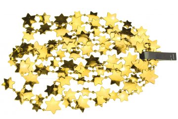 Vánoční řetěz s hvězdami DECORIS (2.6x270cm) - Zlatý