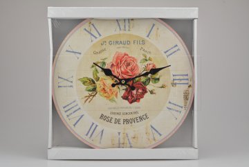 Nástěnné hodiny FLORA (33.5cm) - Růže Grasse…