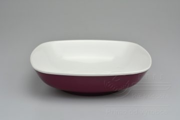 Dvoubarevná plastová miska na potraviny IRAK 700ml - Tmavě fialová (17,5x17,5x4,5cm)