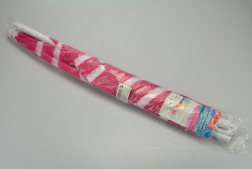 Plážový slunečník s pruhy - Růžovo-bílý (152x142cm)