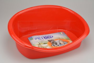Plastový pelíšek pro psy (46x33x17cm) -Červený