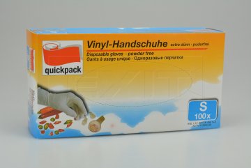 Vinylové rukavice bez pudru -QUICKPACK, 100 ks - Vel.S