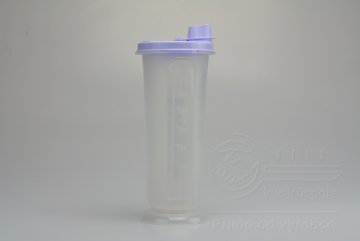 Kulatá plastová nádoba s odměrkou 750ml PLAST ART- Fialová (25x10cm)