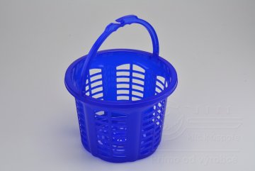Plastový kulatý košík vzor obdélníky 2,7l (20x14cm) - Tmavě modrý
