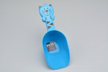 Lopatka na krmivo pro kočky - Modrá (23cm)