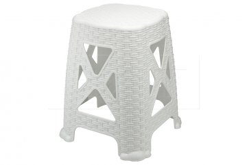 Plastová stolička v imitaci ratanu DUNQA (45x30cm) - Bílá