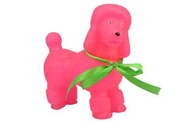 Plastová hračka pro psy se zvukem kačera (21x19cm) - Růžová