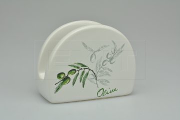 Keramický stojánek na ubrousky BANQUET (10x8x4cm) - Olivy