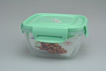 Plastový box na potraviny (7x12,5x12,5cm) - Tyrkysový 500ml 