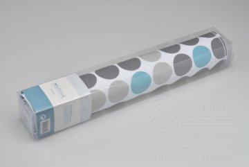 Gumová koupelnová rohožka s přísavkama a puntíkatým vzorem - Modrá (69x40cm)